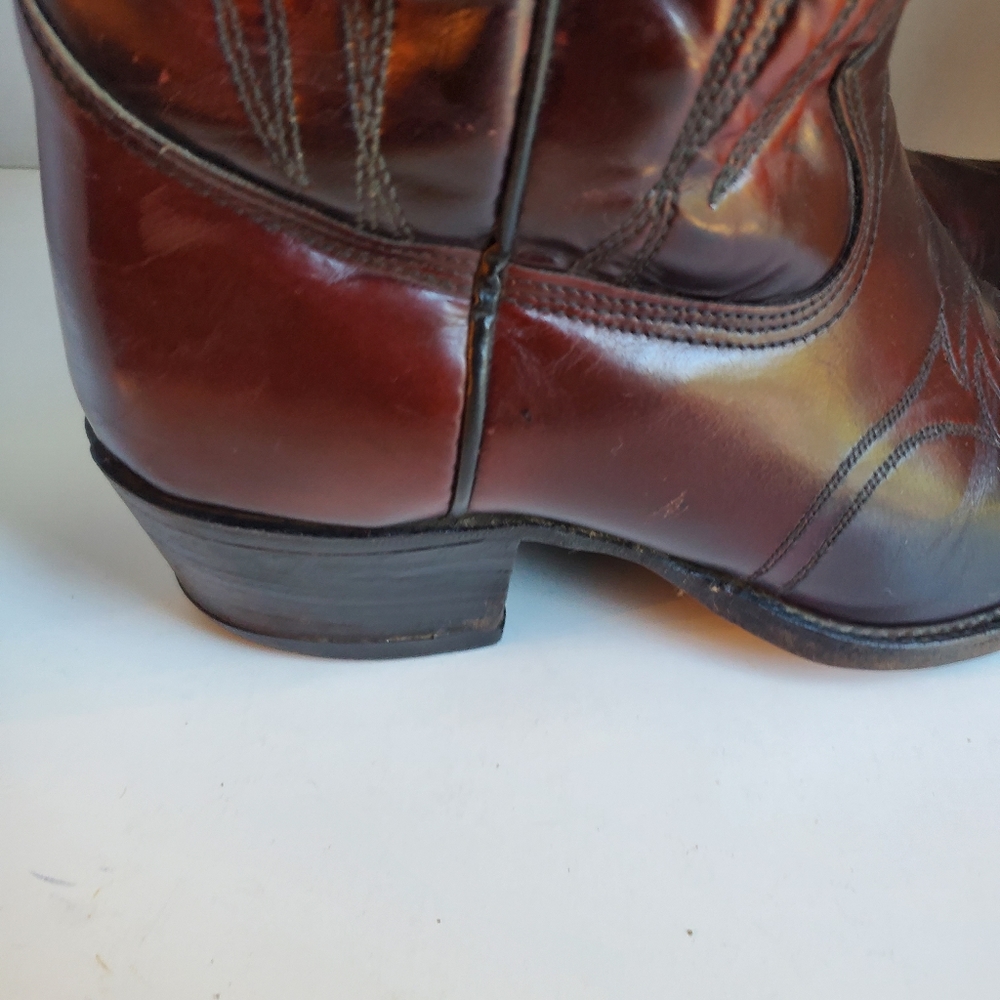 TEXAS WESTERN COWBOY BOOTS BROWN USA SIZE 9EE M-70 - Picture 7 of 16